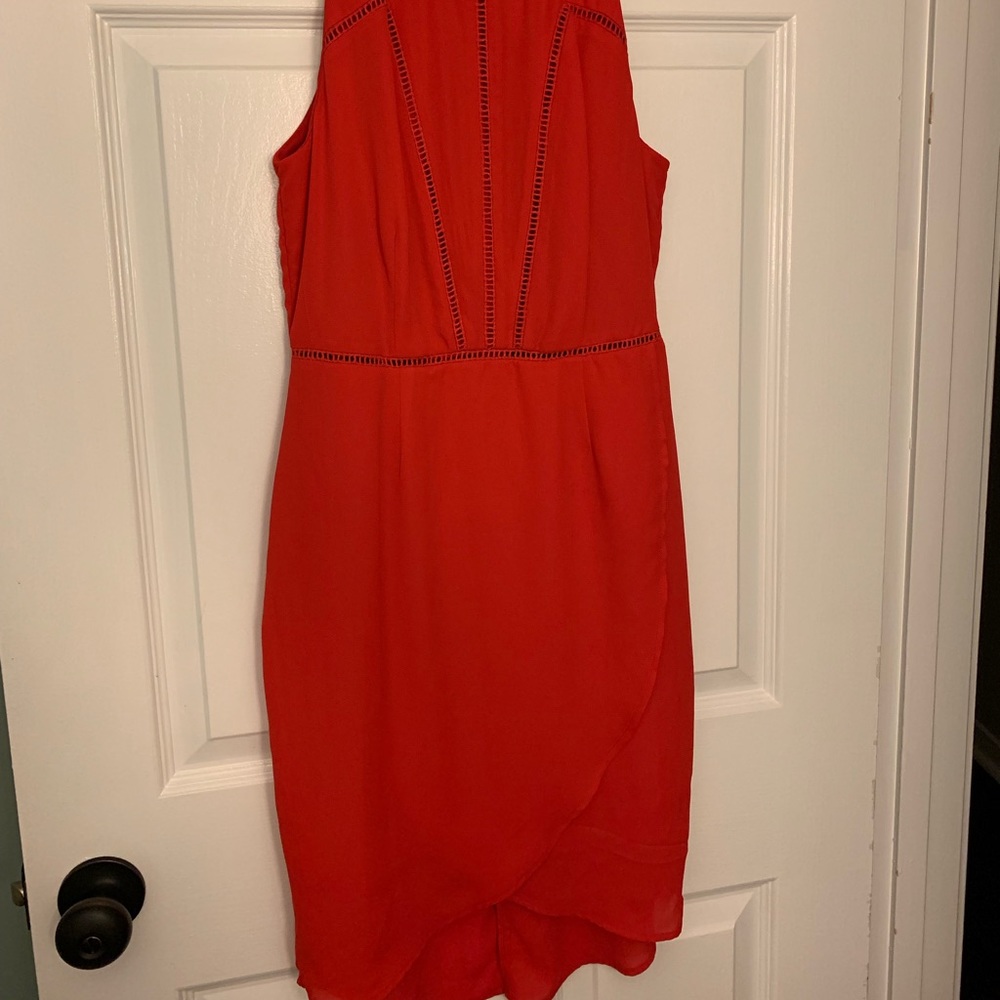 Poppy Red Drape Dress